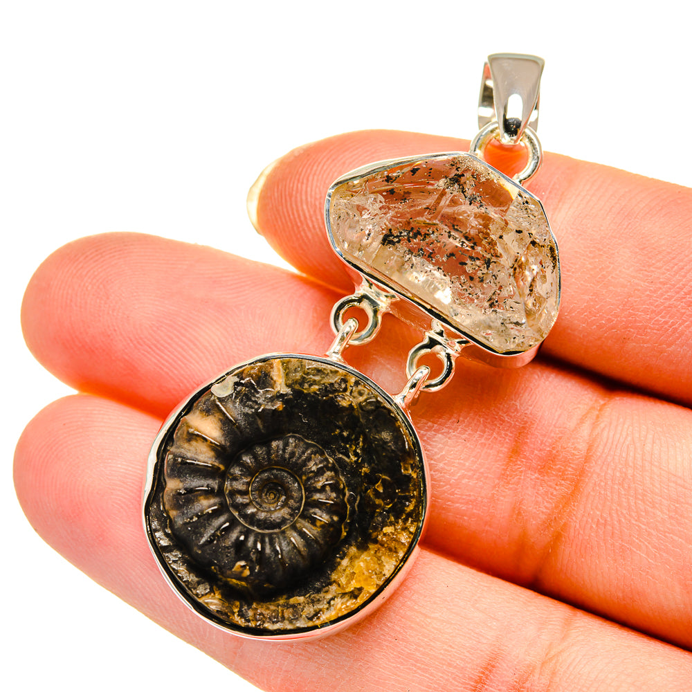 Ammonite Fossil Pendants handcrafted by Anasilvercos - PD12218