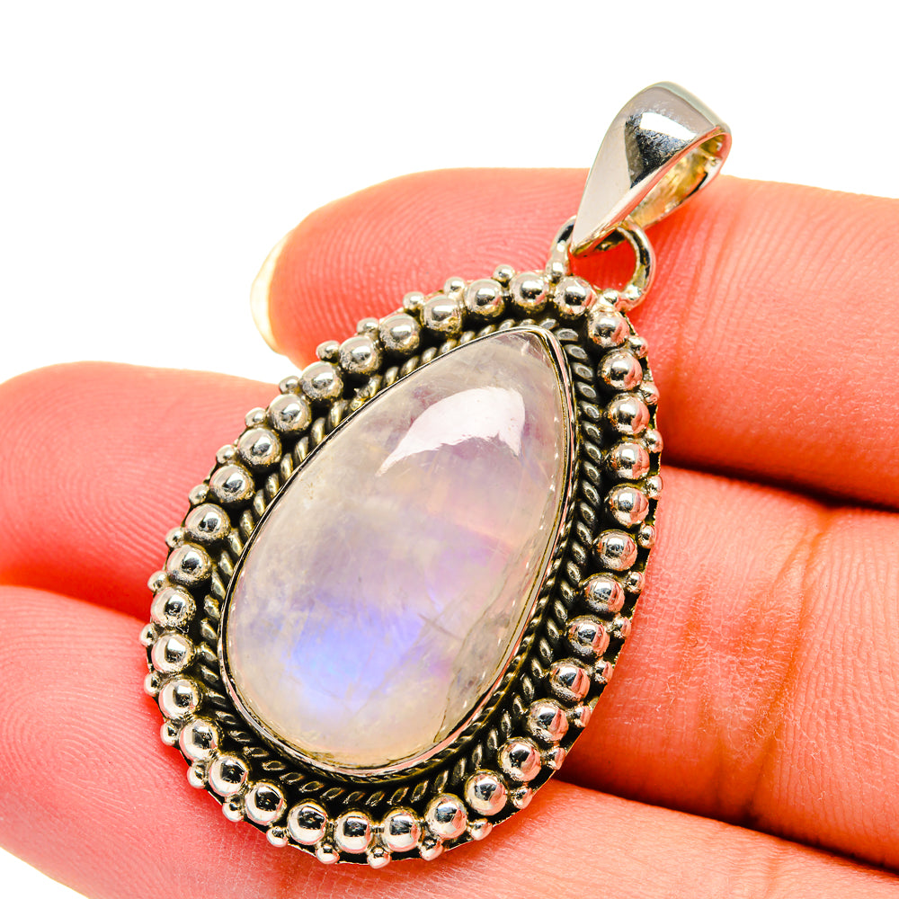 Rainbow Moonstone Pendants handcrafted by Anasilvercos - PD12267