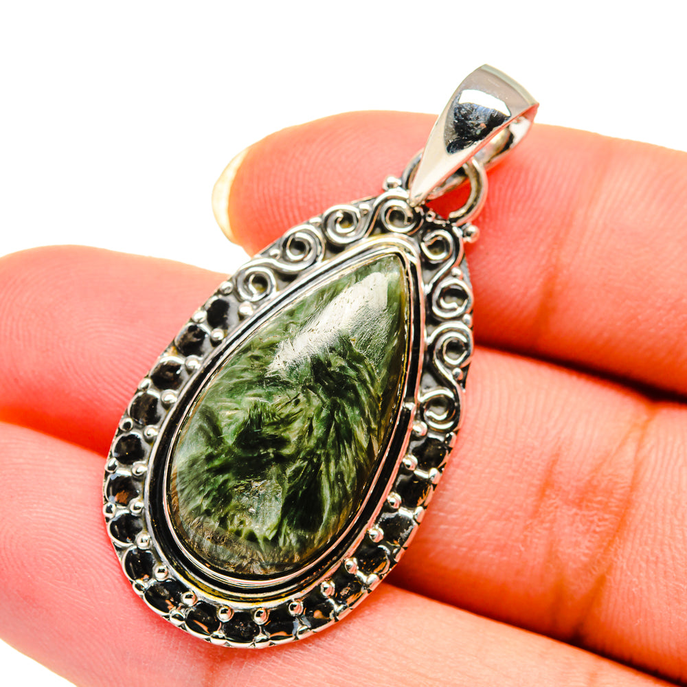 Seraphinite Pendants handcrafted by Anasilvercos - PD12268