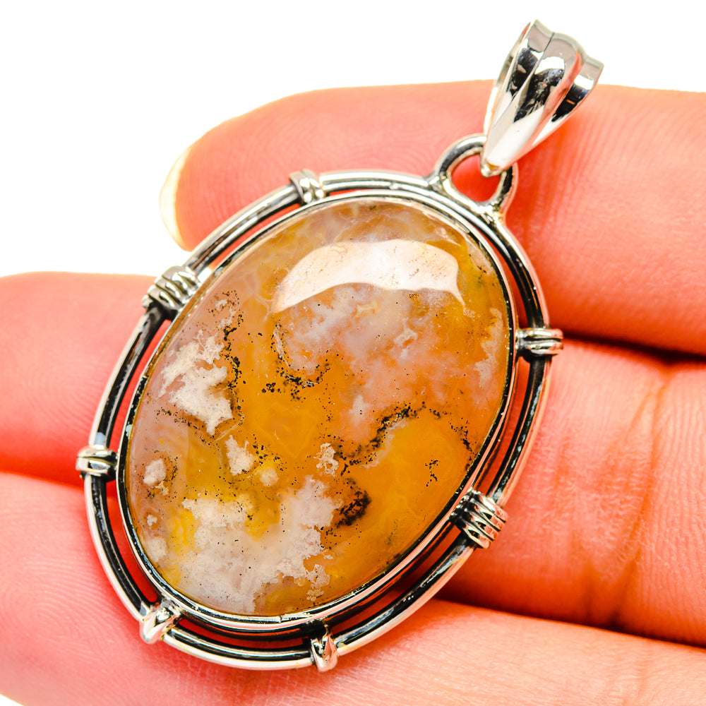 Plume Agate Pendants handcrafted by Anasilvercos - PD12282