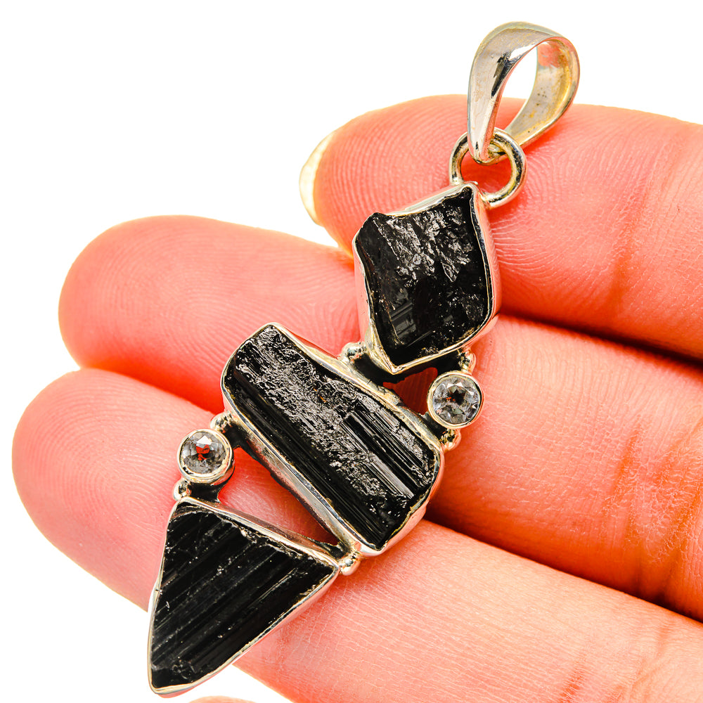 Black Tourmaline Pendants handcrafted by Anasilvercos - PD12283