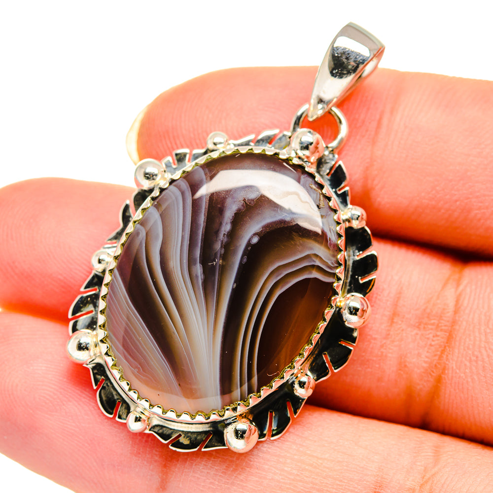 Botswana Agate Pendants handcrafted by Anasilvercos - PD12286