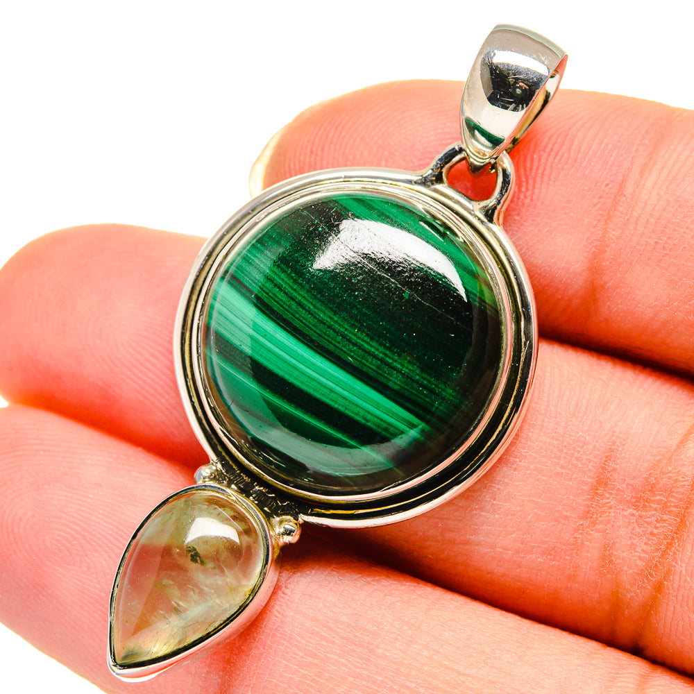 Malachite Pendants handcrafted by Anasilvercos - PD12297