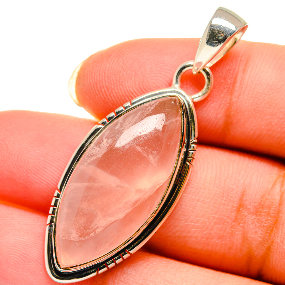 Rose Quartz Pendants handcrafted by Anasilvercos - PD12319