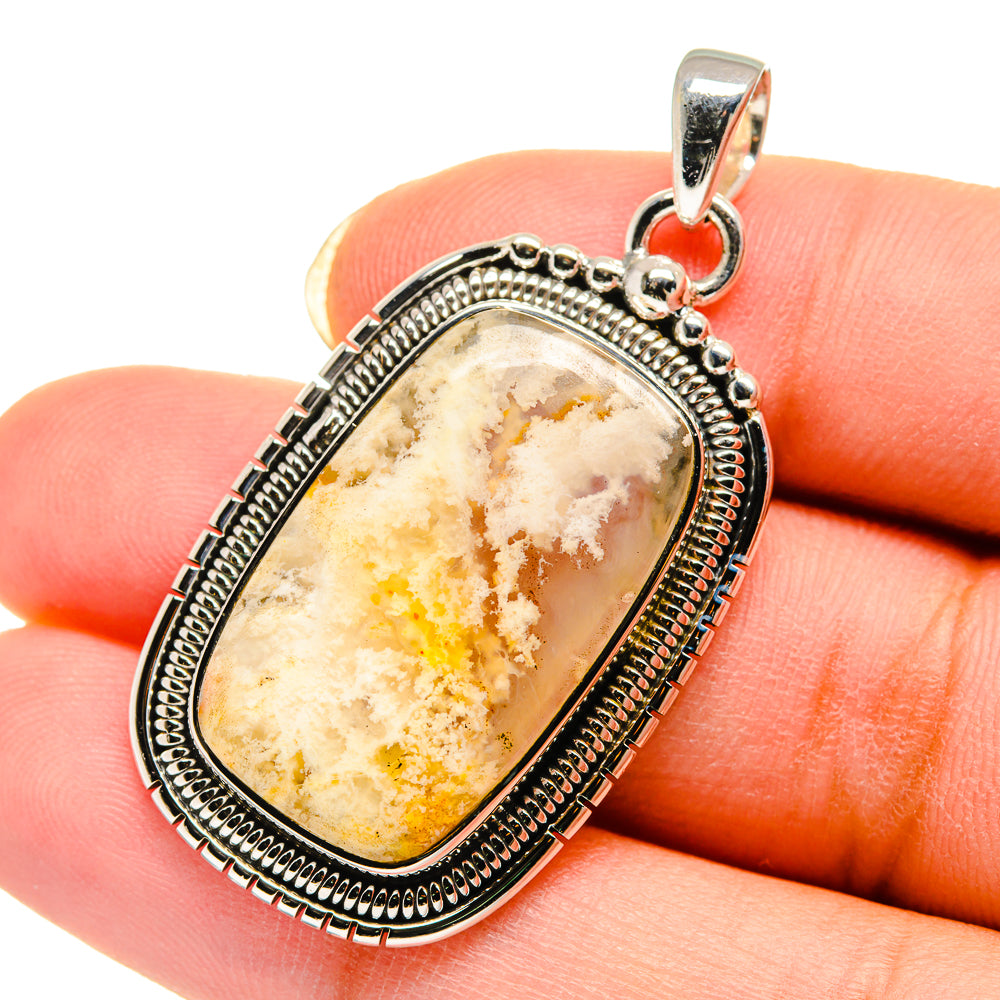 Plume Agate Pendants handcrafted by Anasilvercos - PD12331
