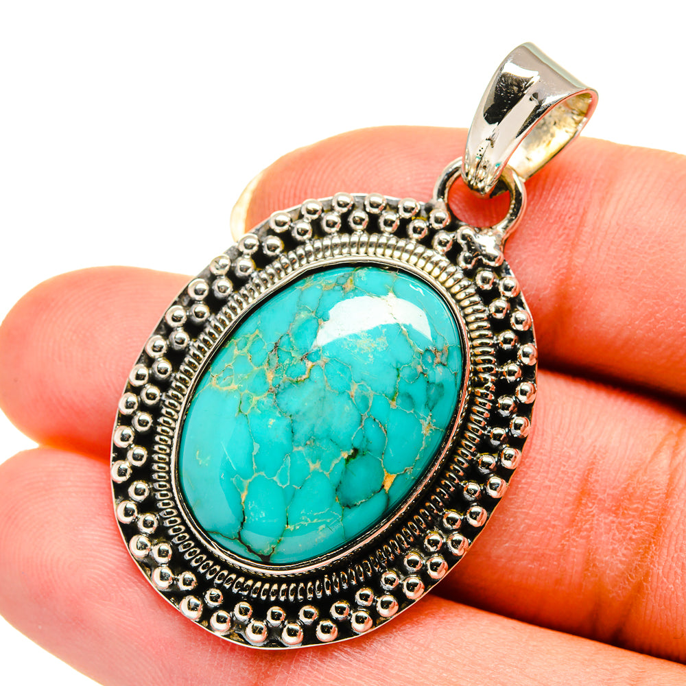 Tibetan Turquoise Pendants handcrafted by Anasilvercos - PD12347