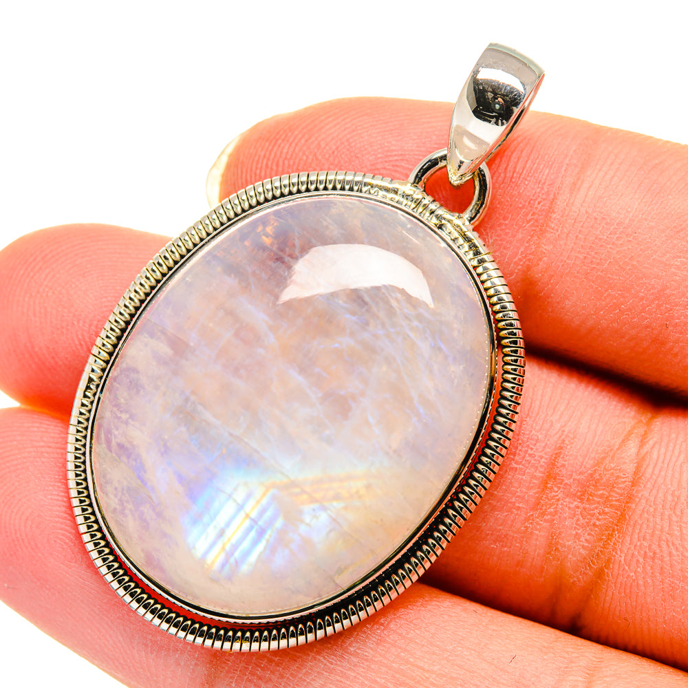 Rainbow Moonstone Pendants handcrafted by Anasilvercos - PD12348