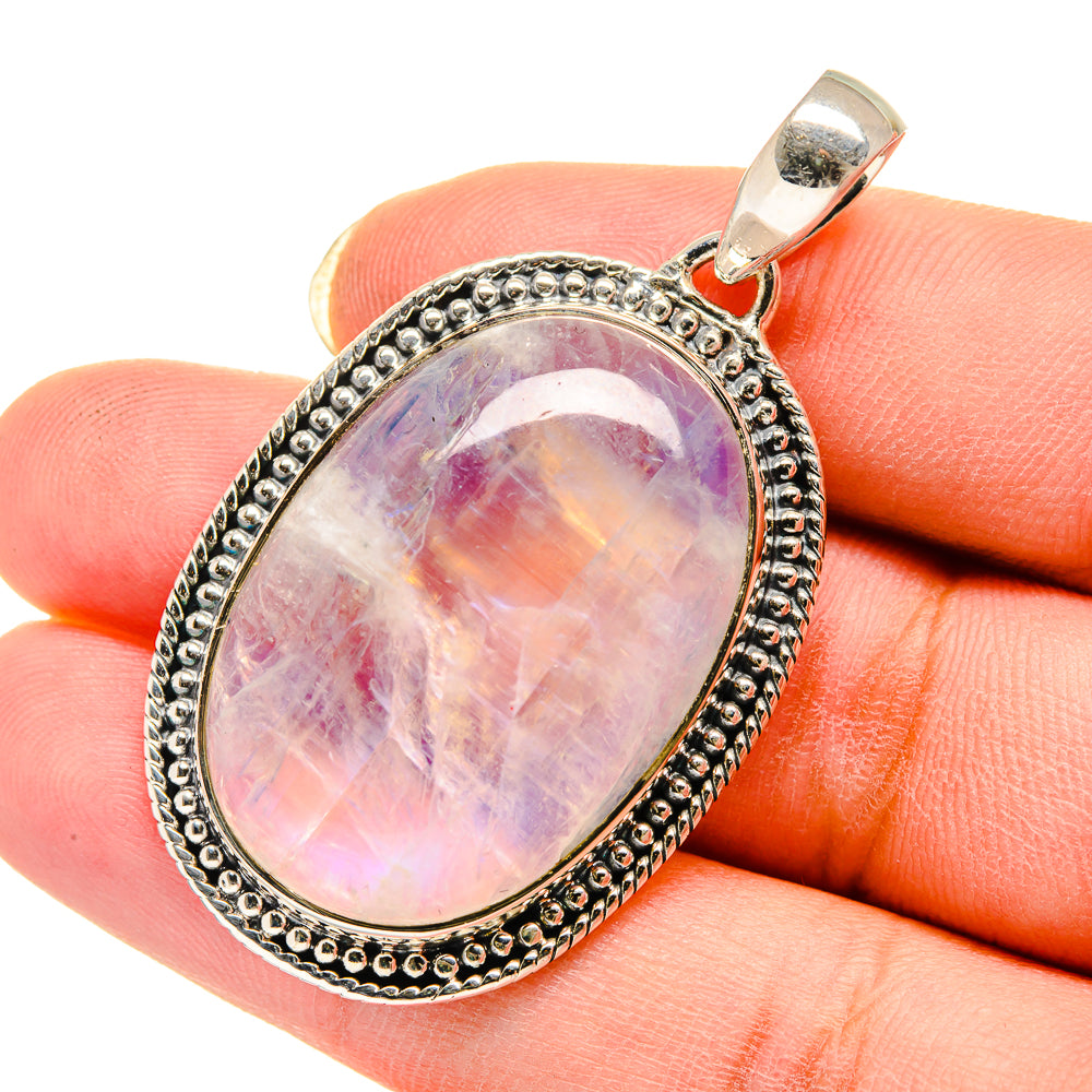 Rainbow Moonstone Pendants handcrafted by Anasilvercos - PD12366