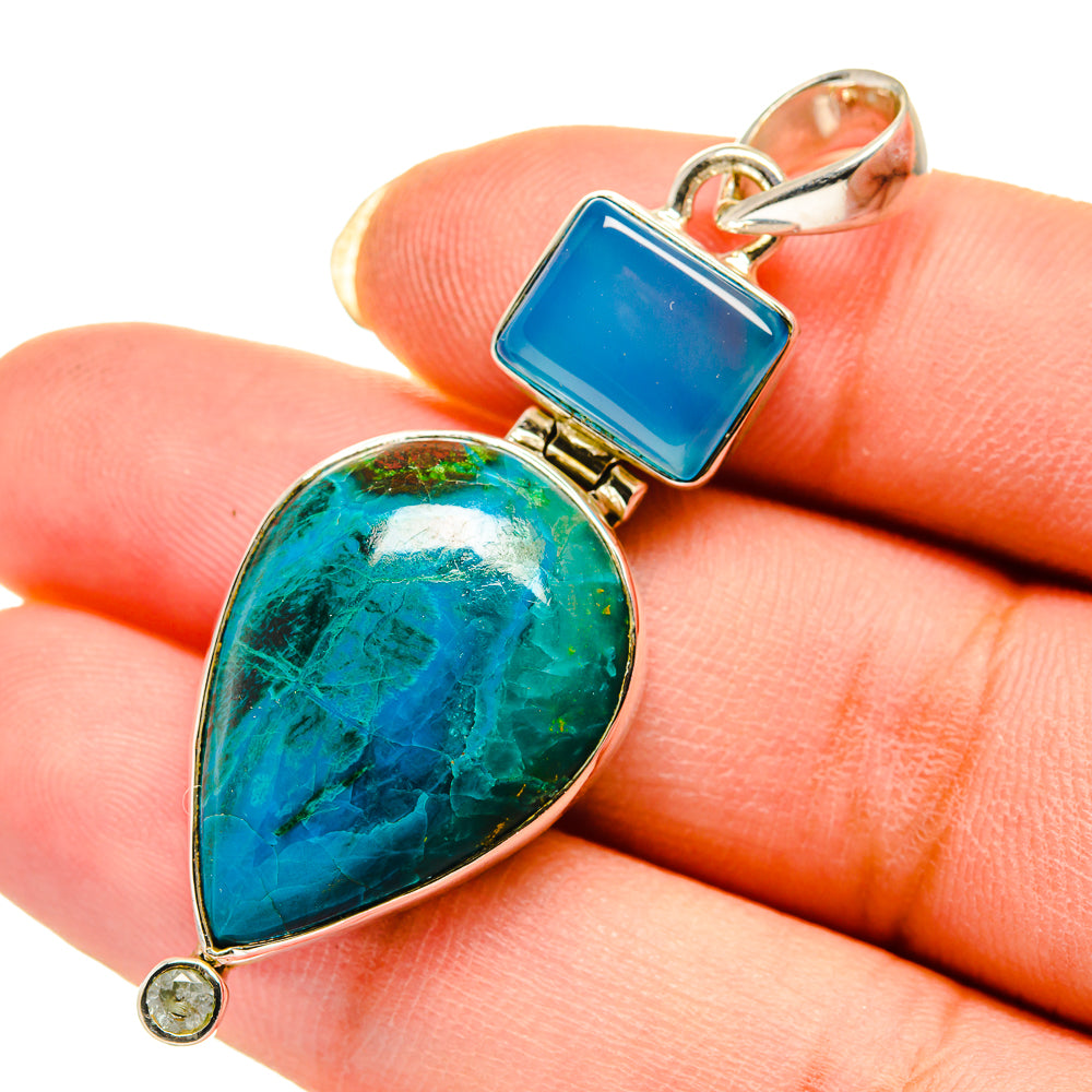 Chrysocolla Pendants handcrafted by Anasilvercos - PD12383