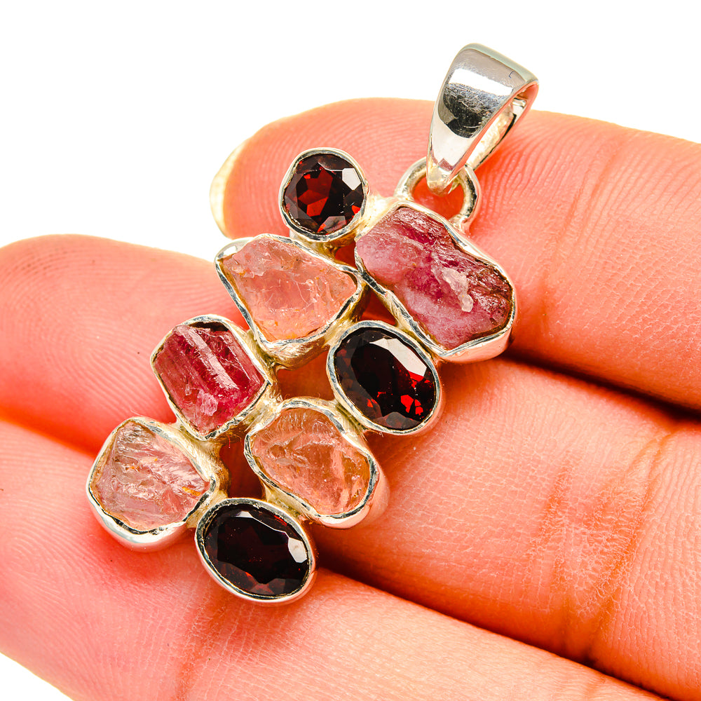 Pink Tourmaline Pendants handcrafted by Anasilvercos - PD12416