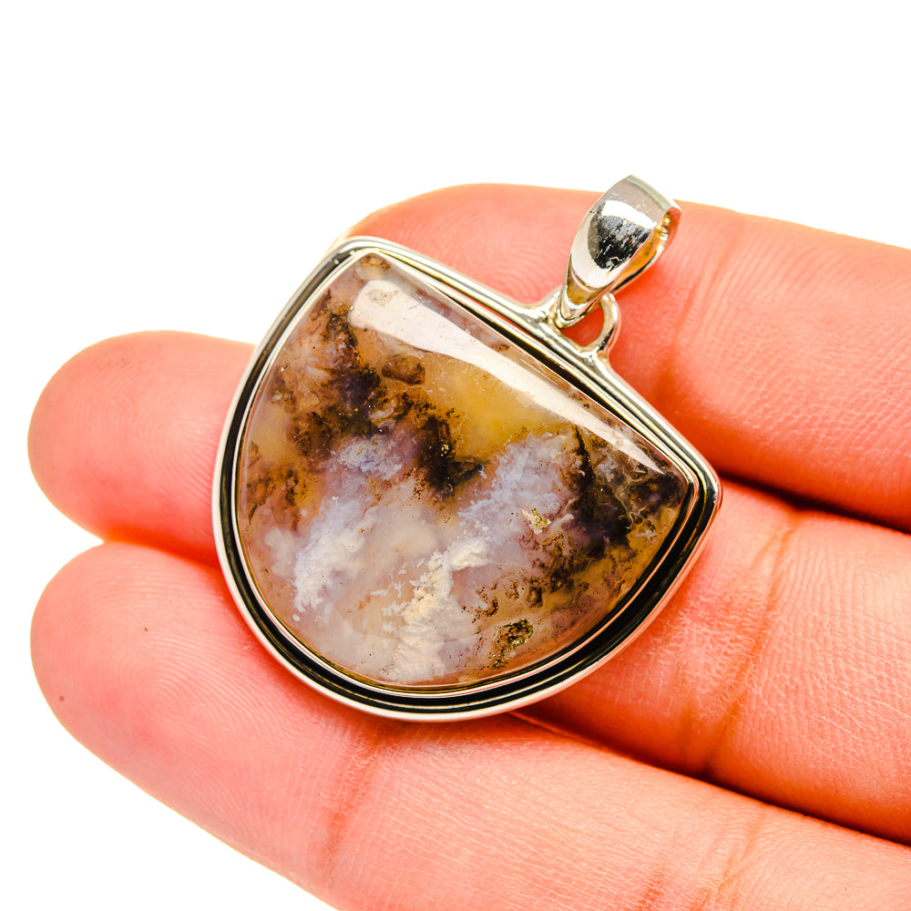 Plume Agate Pendants handcrafted by Anasilvercos - PD12425
