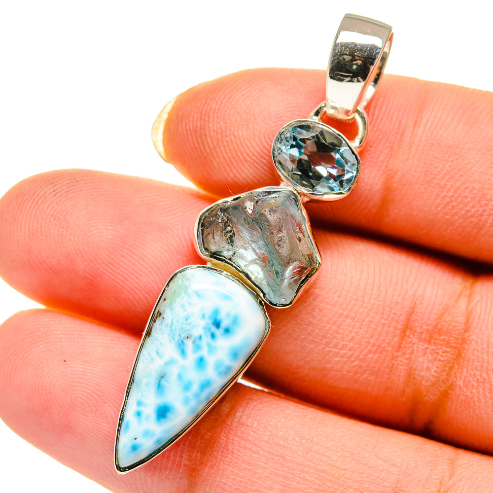 Larimar Pendants handcrafted by Anasilvercos - PD12429