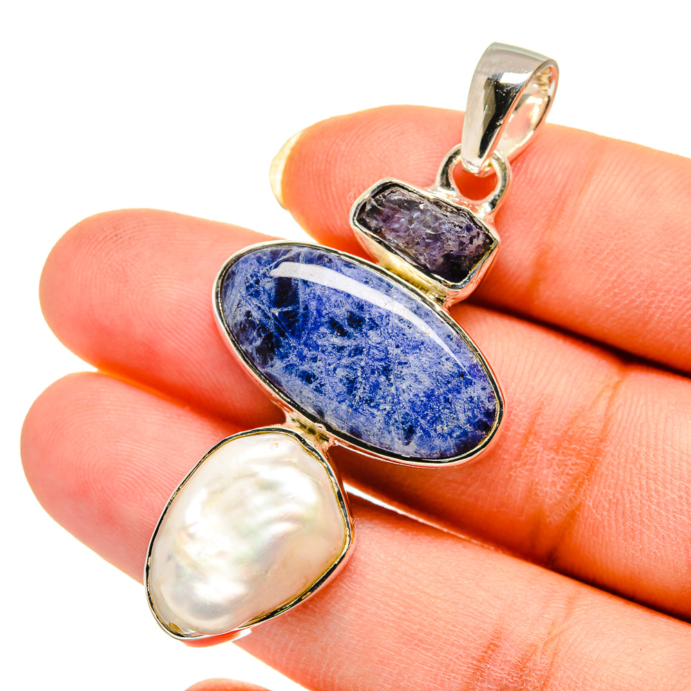 Sodalite Pendants handcrafted by Anasilvercos - PD12433