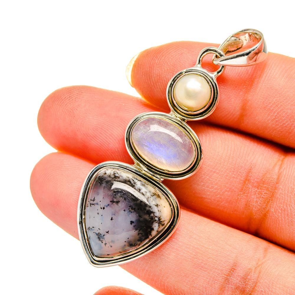 Dendritic Opal Pendants handcrafted by Anasilvercos - PD12437