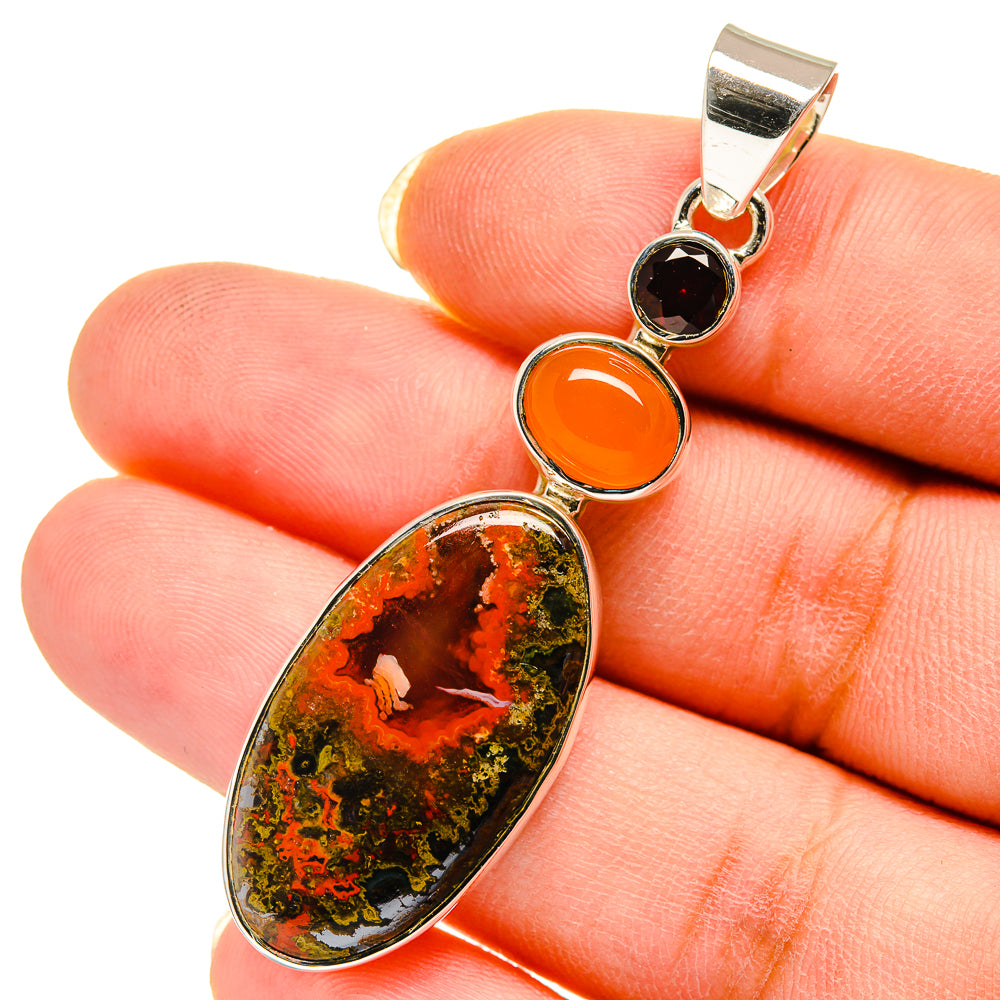 Moroccan Agate Pendants handcrafted by Anasilvercos - PD12440