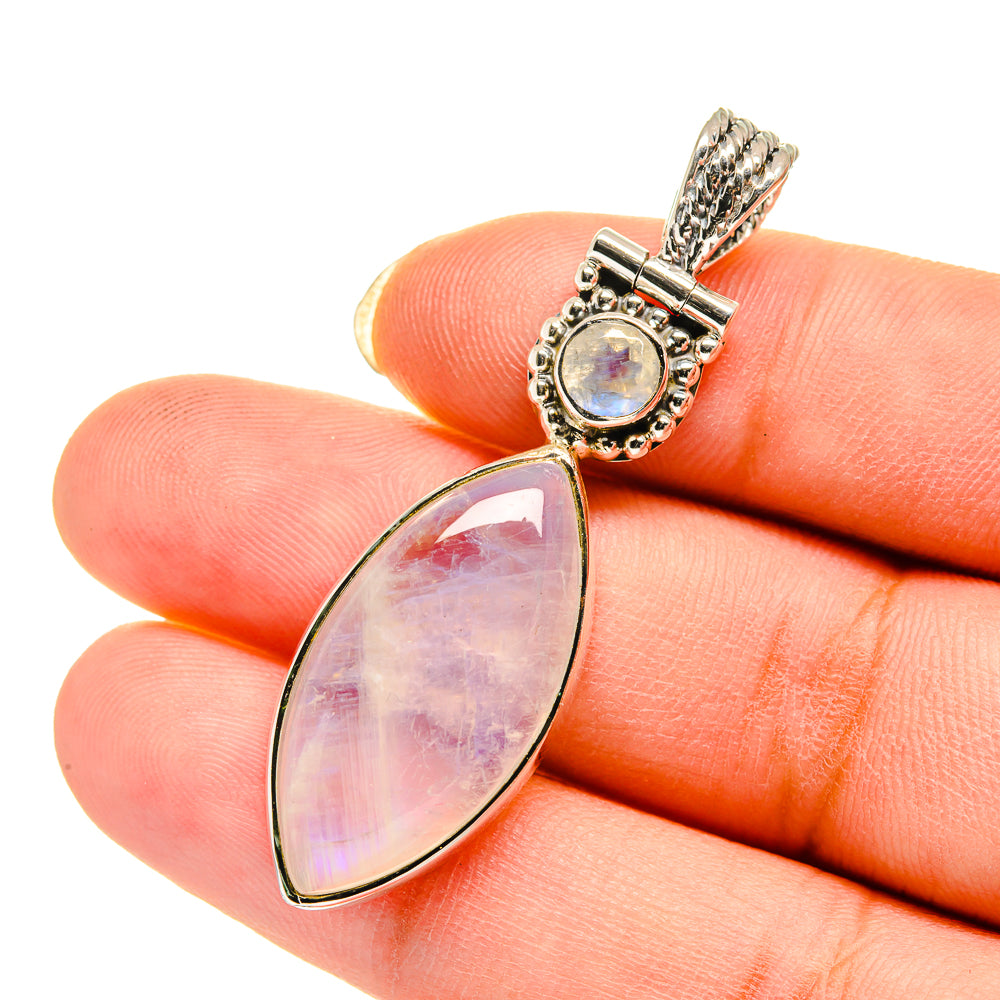 Rainbow Moonstone Pendants handcrafted by Anasilvercos - PD12452