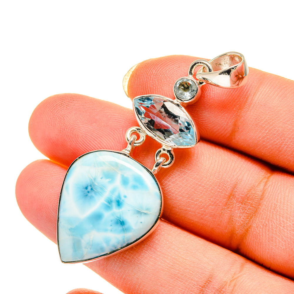 Larimar Pendants handcrafted by Anasilvercos - PD12455