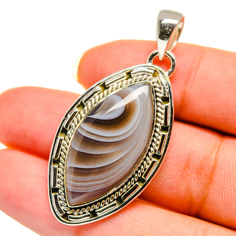 Botswana Agate Pendants handcrafted by Anasilvercos - PD12486