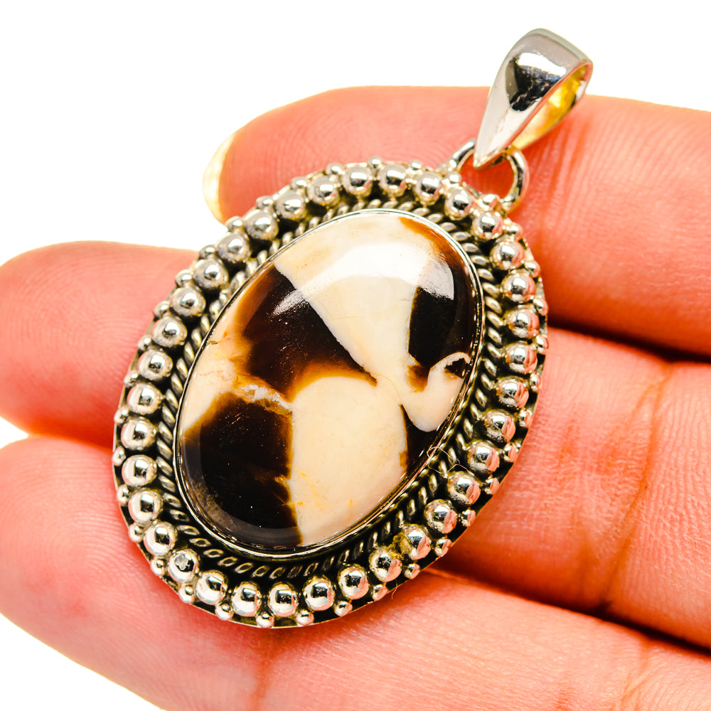 Peanut Wood Jasper Pendants handcrafted by Anasilvercos - PD12491