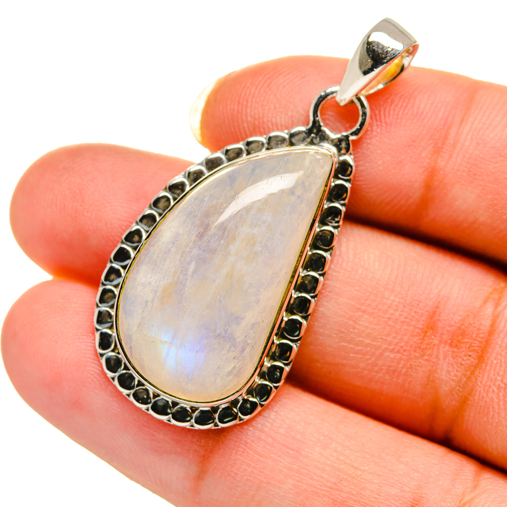 Rainbow Moonstone Pendants handcrafted by Anasilvercos - PD12492