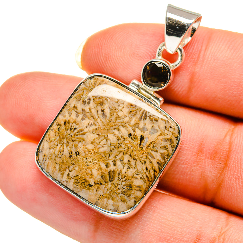 Fossil Coral Pendants handcrafted by Anasilvercos - PD12496