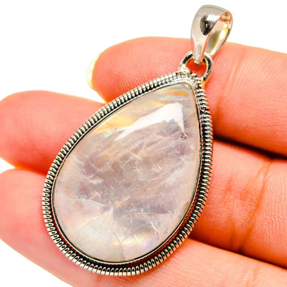 Rainbow Moonstone Pendants handcrafted by Anasilvercos - PD12498