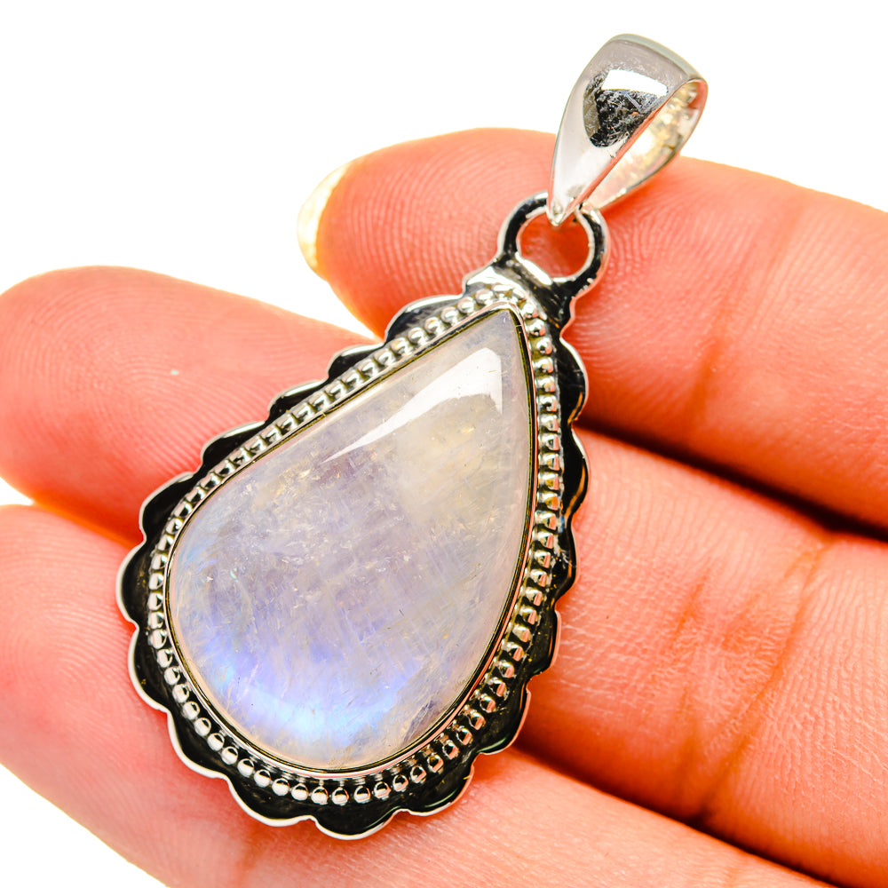Rainbow Moonstone Pendants handcrafted by Anasilvercos - PD12521