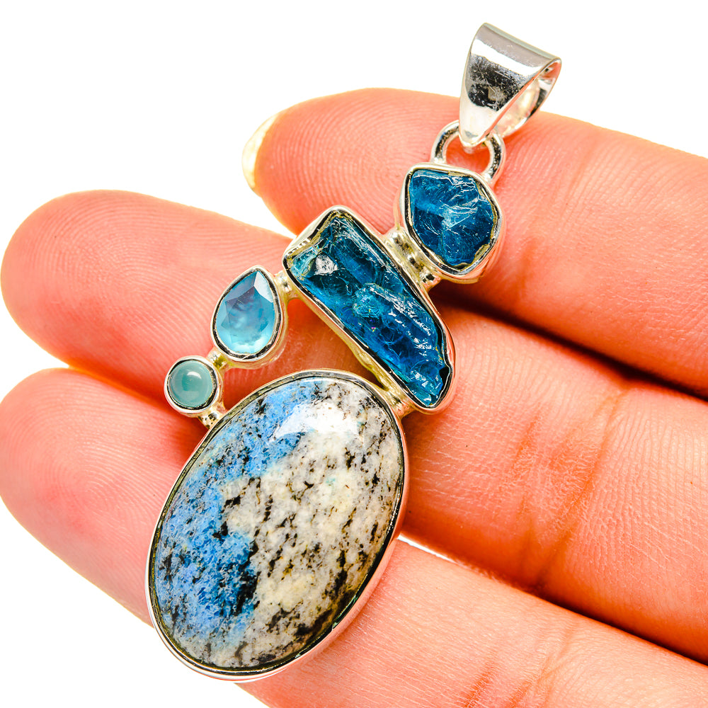 K2 Blue Azurite Pendants handcrafted by Anasilvercos - PD12530