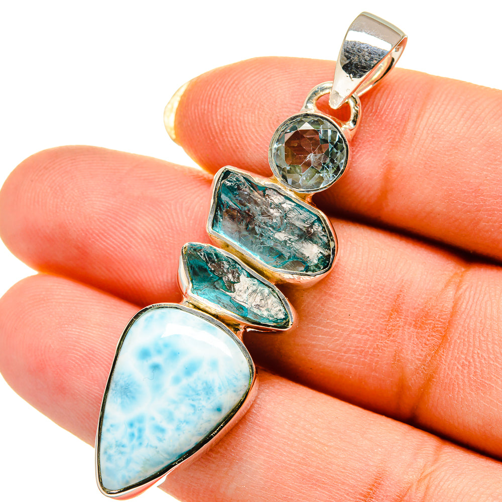 Larimar Pendants handcrafted by Anasilvercos - PD12531