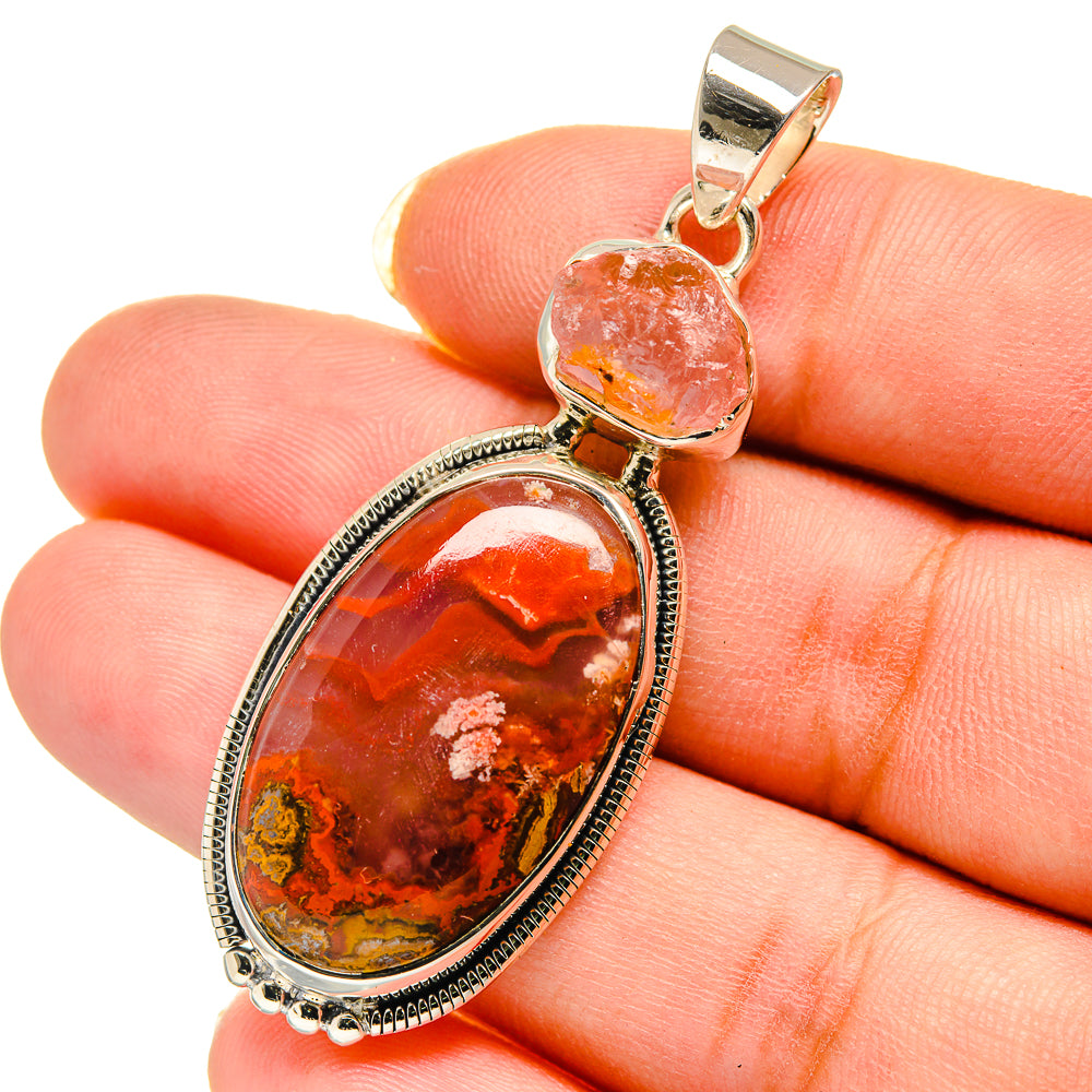Crazy Lace Agate Pendants handcrafted by Anasilvercos - PD12533