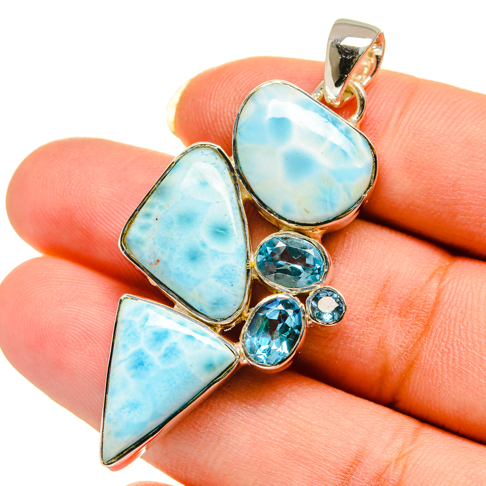 Larimar Pendants handcrafted by Anasilvercos - PD12536