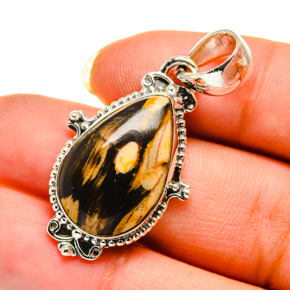 Peanut Wood Jasper Pendants handcrafted by Anasilvercos - PD12537