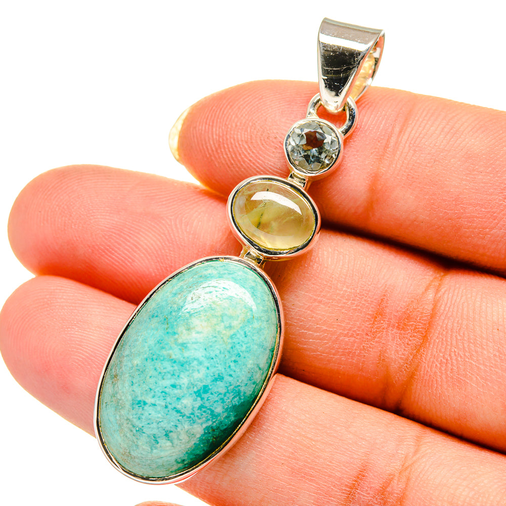 Amazonite Pendants handcrafted by Anasilvercos - PD12541
