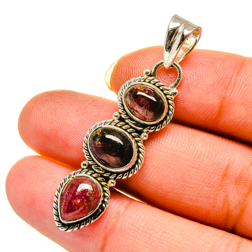 Watermelon Tourmaline Pendants handcrafted by Anasilvercos - PD12577