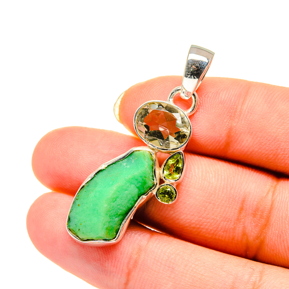 Chrysoprase Pendants handcrafted by Anasilvercos - PD12583