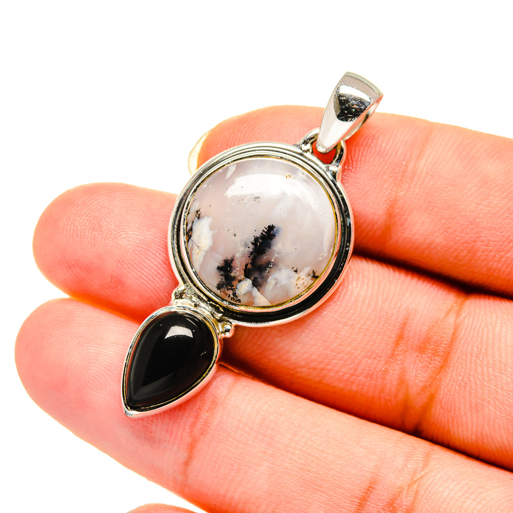Dendritic Opal Pendants handcrafted by Anasilvercos - PD12585