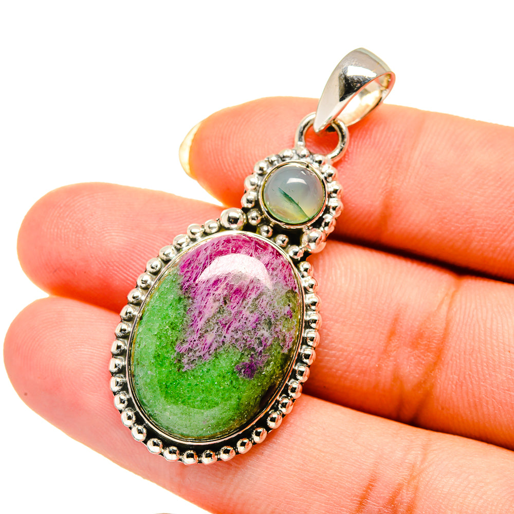 Ruby Zoisite Pendants handcrafted by Anasilvercos - PD12589