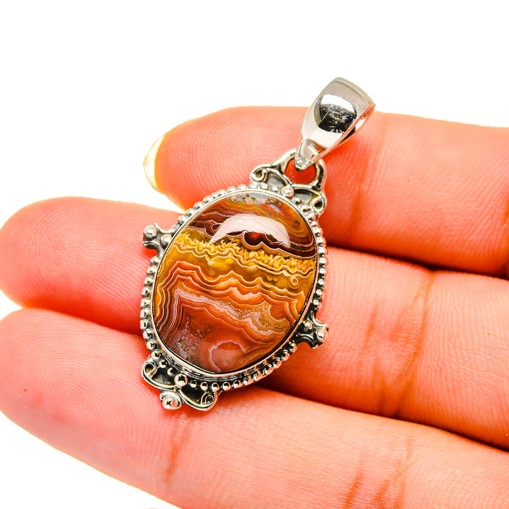 Crazy Lace Agate Pendants handcrafted by Anasilvercos - PD12598