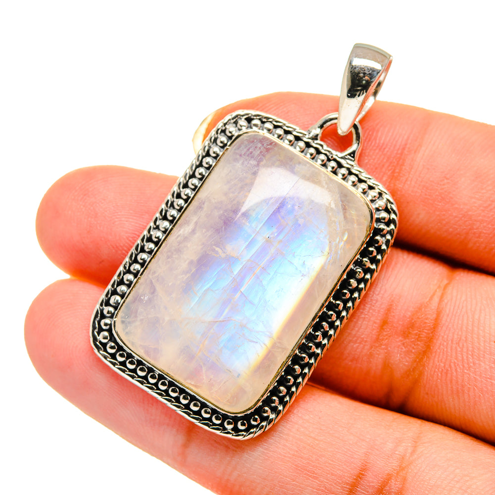 Rainbow Moonstone Pendants handcrafted by Anasilvercos - PD12600