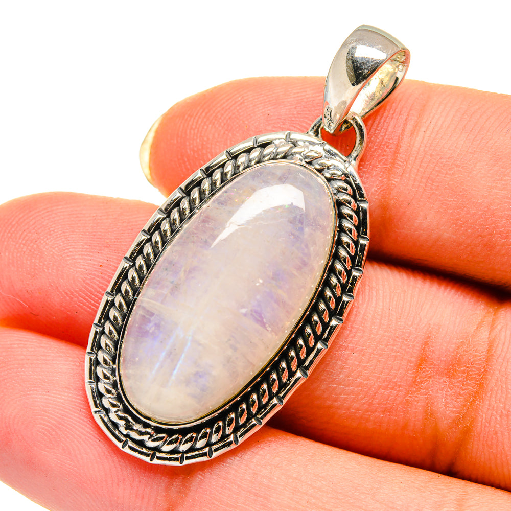 Rainbow Moonstone Pendants handcrafted by Anasilvercos - PD12613