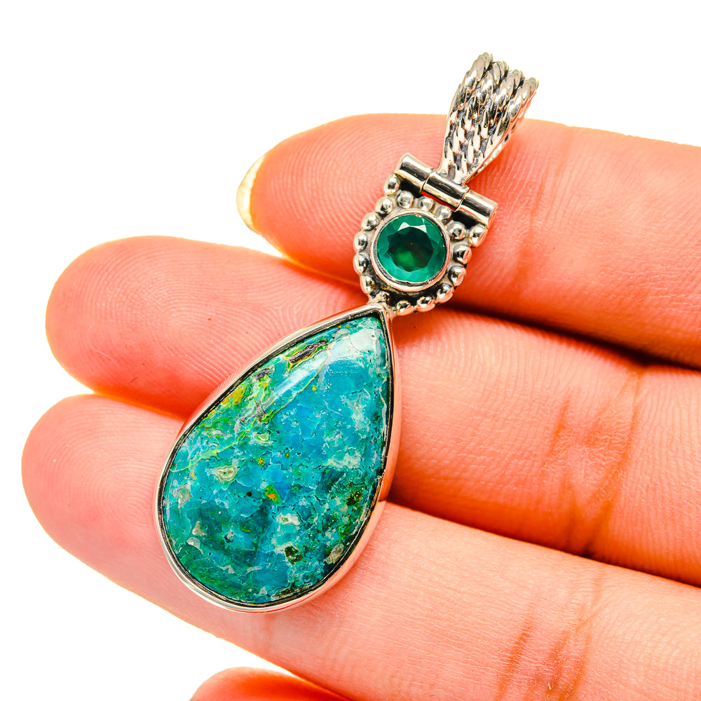 Chrysocolla Pendants handcrafted by Anasilvercos - PD12614