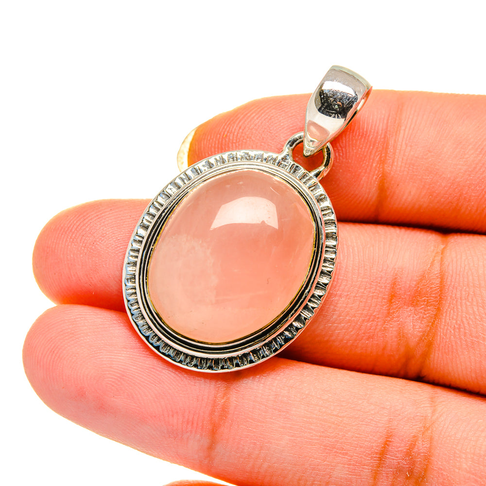 Rose Quartz Pendants handcrafted by Anasilvercos - PD12621