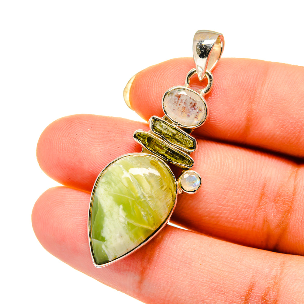African Green Opal Pendants handcrafted by Anasilvercos - PD12636