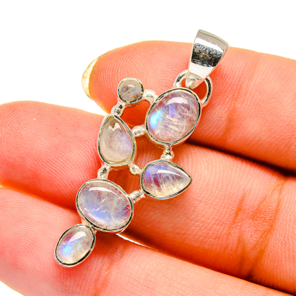 Rainbow Moonstone Pendants handcrafted by Anasilvercos - PD12645