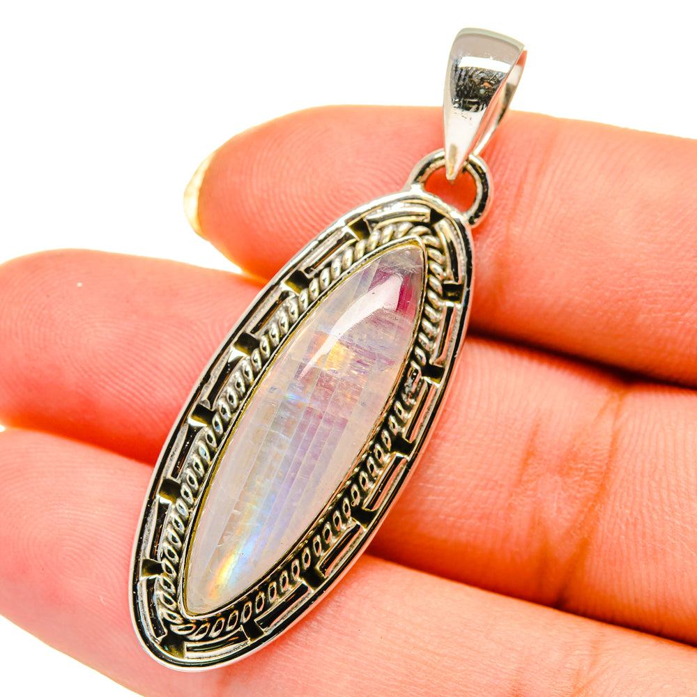 Rainbow Moonstone Pendants handcrafted by Anasilvercos - PD12646