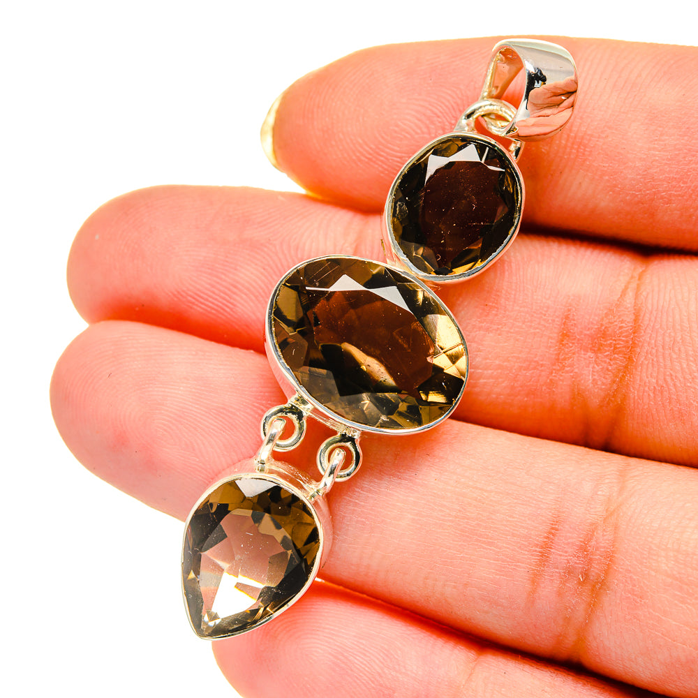 Smoky Quartz Pendants handcrafted by Anasilvercos - PD12651