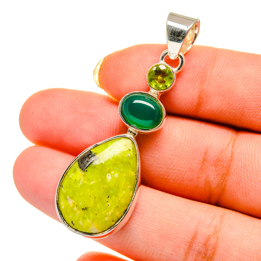 African Green Opal Pendants handcrafted by Anasilvercos - PD12656