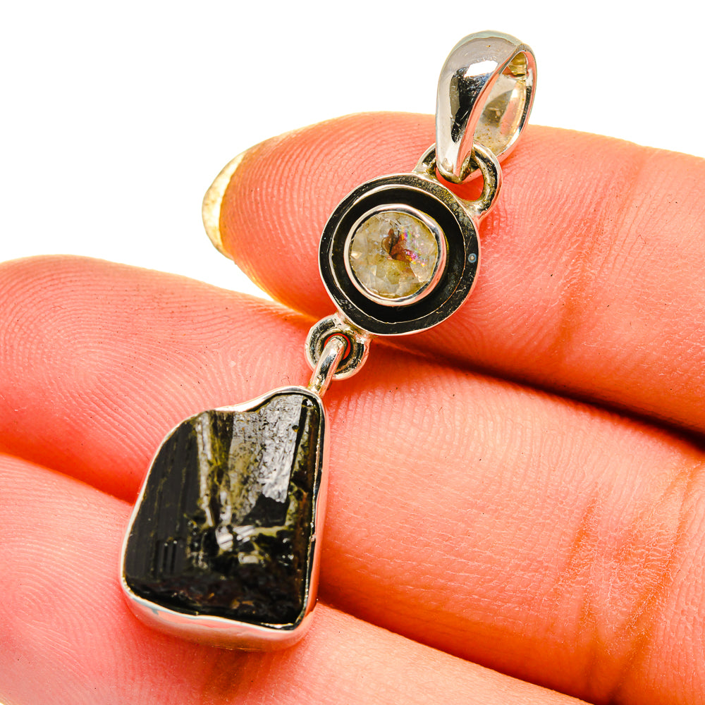 Black Tourmaline Pendants handcrafted by Anasilvercos - PD12659