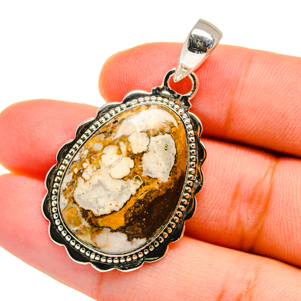 Peanut Wood Jasper Pendants handcrafted by Anasilvercos - PD12669