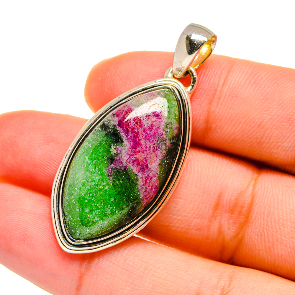 Ruby Zoisite Pendants handcrafted by Anasilvercos - PD12675